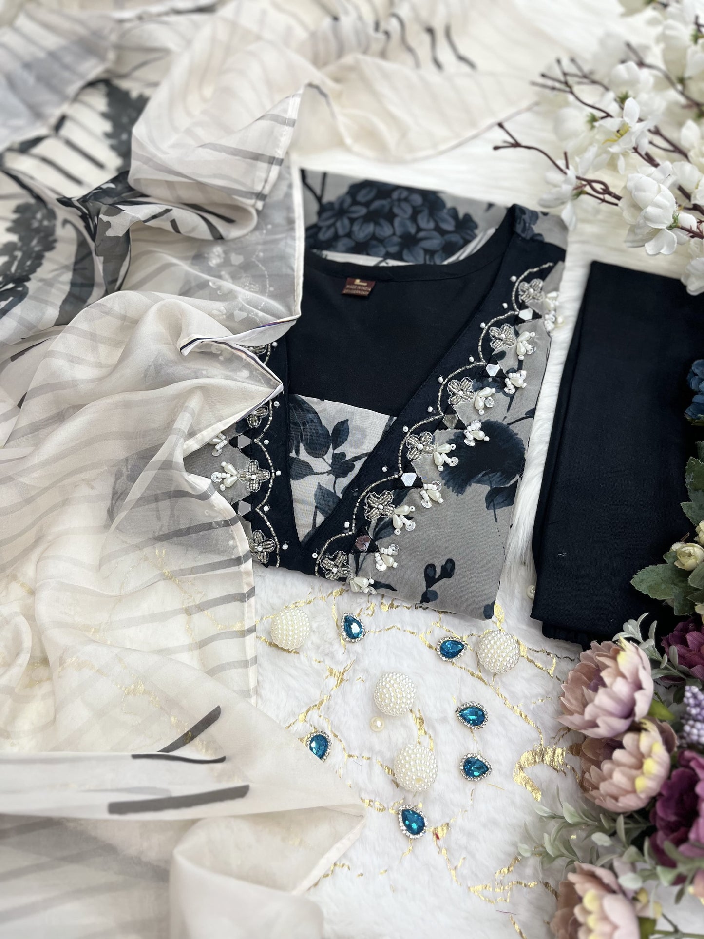 Organza Suit Set -Indian/ Pakistani Style Suit