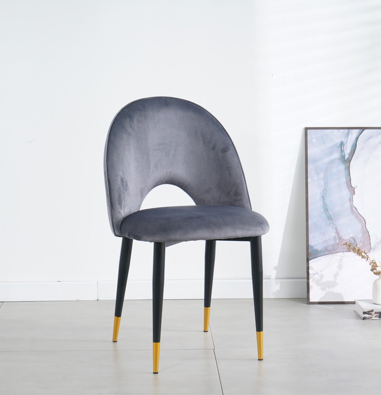 Set Of 2 Marilyn Dining Chairs Living Room Chair Velvet Fabric