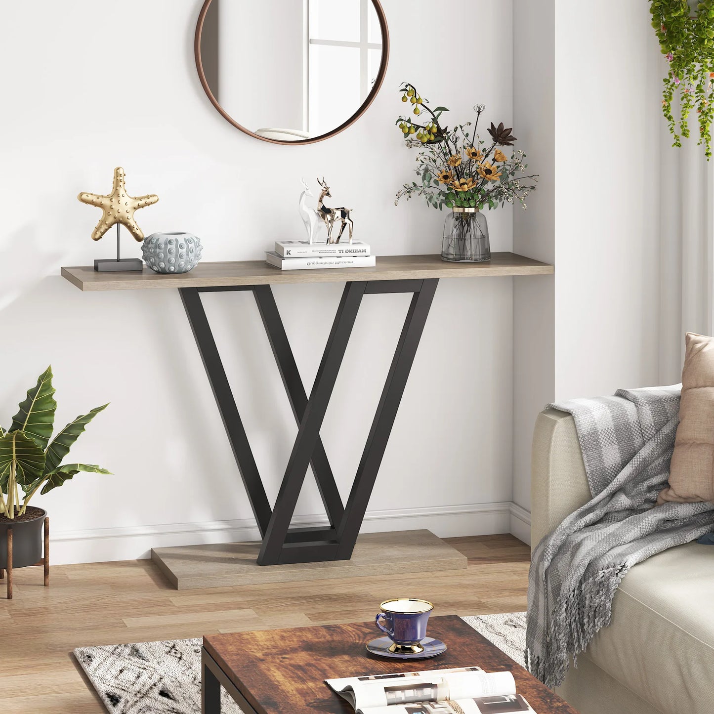 Console Table Industrial Entryway Hallway Table Living Room