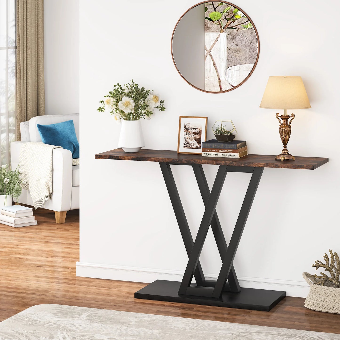 Console Table Industrial Entryway Hallway Table